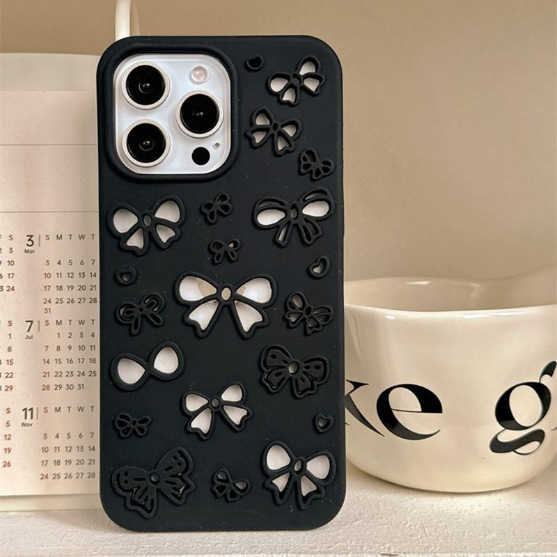 ASONPAI Silikon Handyhülle mit 3D Schleifen-Design für iPhone 13 14 15 16 17 Pro Max Air - Bild 2