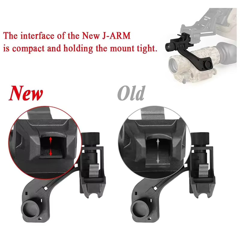 BOOIU Taktischer J-Arm Helmhalterung Adapter für NVG PVS-14 PVS-7 Monokulare Nachtsichtgeräte, Schwarz - Bild 5
