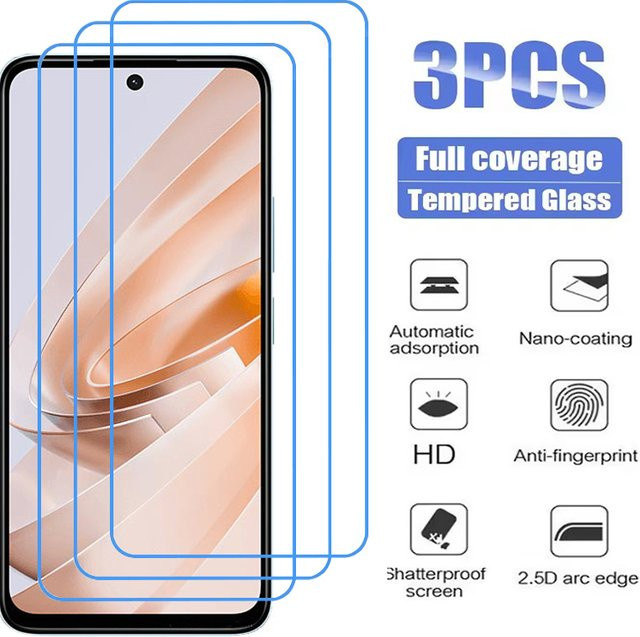 3er-Set gehärtetes Glas Display Schutzfolie für Xiaomi Redmi A4 5G, Redmi Note 13 Pro, Redmi 14 Ultra und weitere Modelle, transparent - Bild 1
