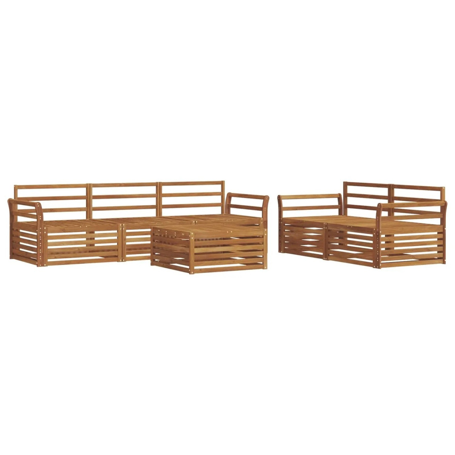 vidaXL Outdoor-Sofagarnitur 6-teilig aus Akazienholz in Braun mit Latten-Design - Bild 2