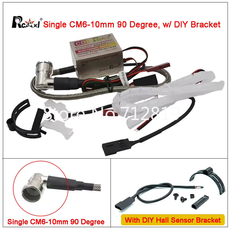 Rcexl Zündung CDI CM6-10 mm 90-Grad-Zündkerze, Metall, ab 14 Jahren - Bild 3