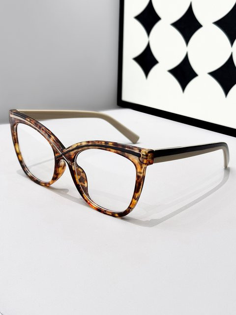 CAIPAI Korrektionsbrille Cat-Eye, Vollrand, braun - Bild 1