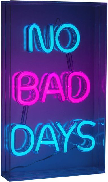NÄVE LED Schriftleuchte NO BAD DAYS Schild, transparent/multicolour, B: 4,7 cm, T: 18 cm, H: 30 cm - Bild 1