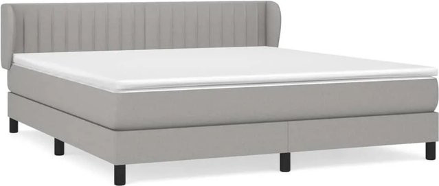 vidaXL Boxspringbett mit Matratze Hybrid-Design aus Stoff in Hellgrau B/T/H: 160 x 200 cm - Bild 1