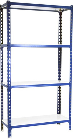 PROREGAL Schwerlastregal Mid Metal Shark, H x B x T: 150 x 120 x 40 cm, Blau-Weiß