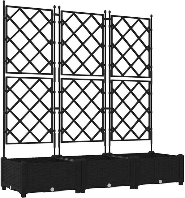 vidaXL Garten-Pflanzgefäß Set aus Stahl in Schwarz, 3 Stück, H x B x T: 125,5 x 40 x 40 cm - Bild 1
