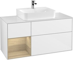 V&B Waschtischunterschrank Finion mit Wandbeleuchtung, Weiß lackiert, Breite: 120 cm, Tiefe: 50,1 cm, Höhe: 50,1 cm - Bild 1