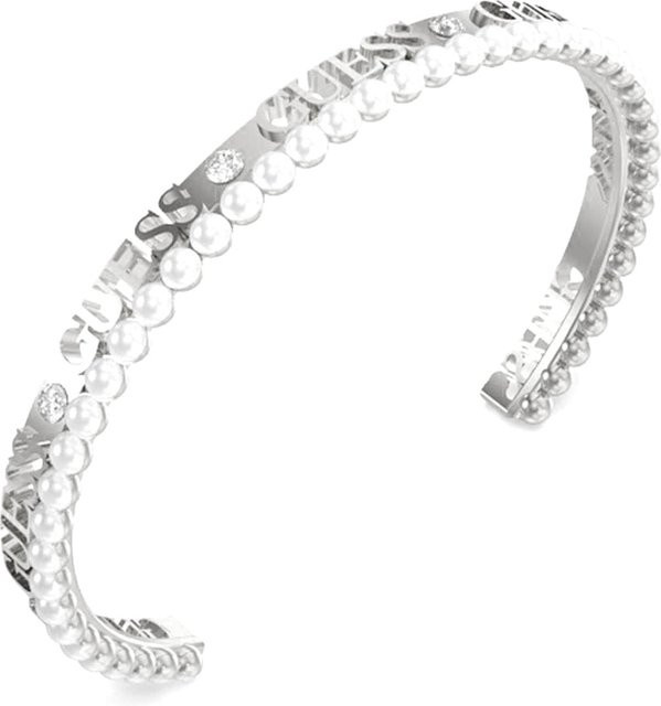 Guess Armreif Edelstahl, Silber, Zirkonia, Perle, Damen - Bild 1