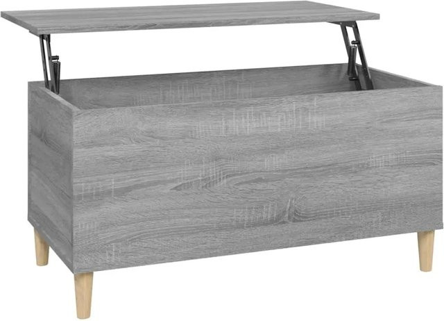 vidaXL Couchtisch Grau Sonoma mit Lift-up Top aus Holzwerkstoff und Eukalyptus, B/T/H: 90 x 44,5 x 45 cm - Bild 1