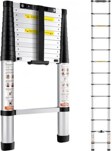 VEVOR Teleskopleiter aus Aluminium, silber, 381 cm - Bild 1