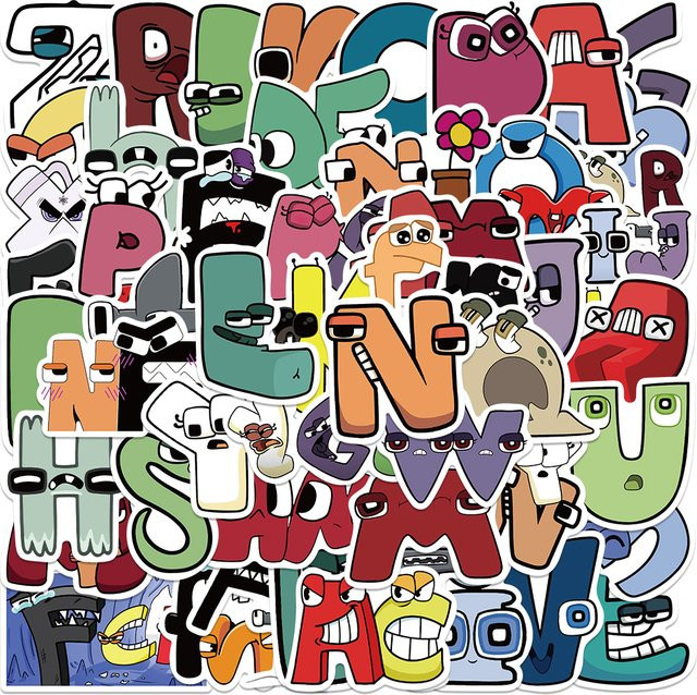 52 Stück Cartoon Graffiti Alphabet Lore Aufkleber, wasserdicht, Multicolour - Bild 1