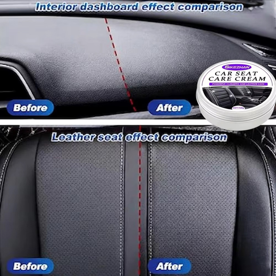 SIKEZHAN Autositzpflegecreme zur Reinigung und Lederpflege für Innenräume, Sofas und Schuhe, Silber, 100g - Bild 3
