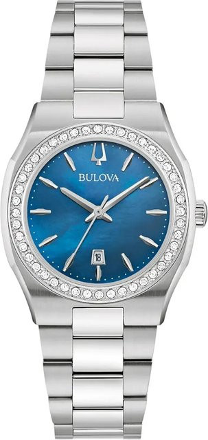 Bulova Damenuhr, Quarz, Edelstahl, Blau, 31 mm, 5 ATM - Bild 1