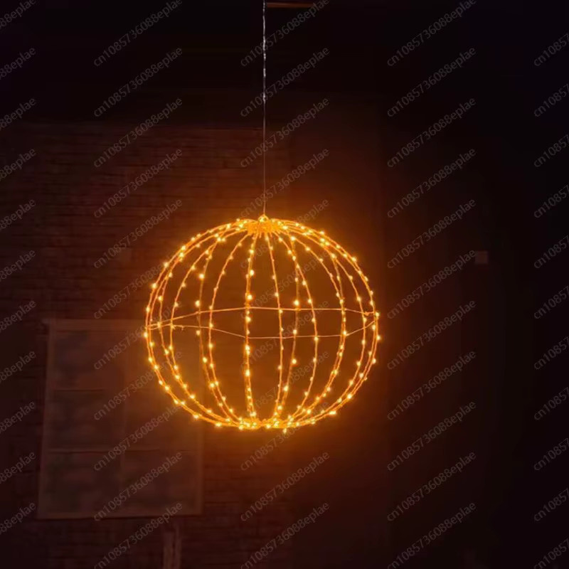 Moderne LED-Leuchtkugel in Gold/Messing mit warmweißem Licht für Terrasse und Dekoration - Bild 3