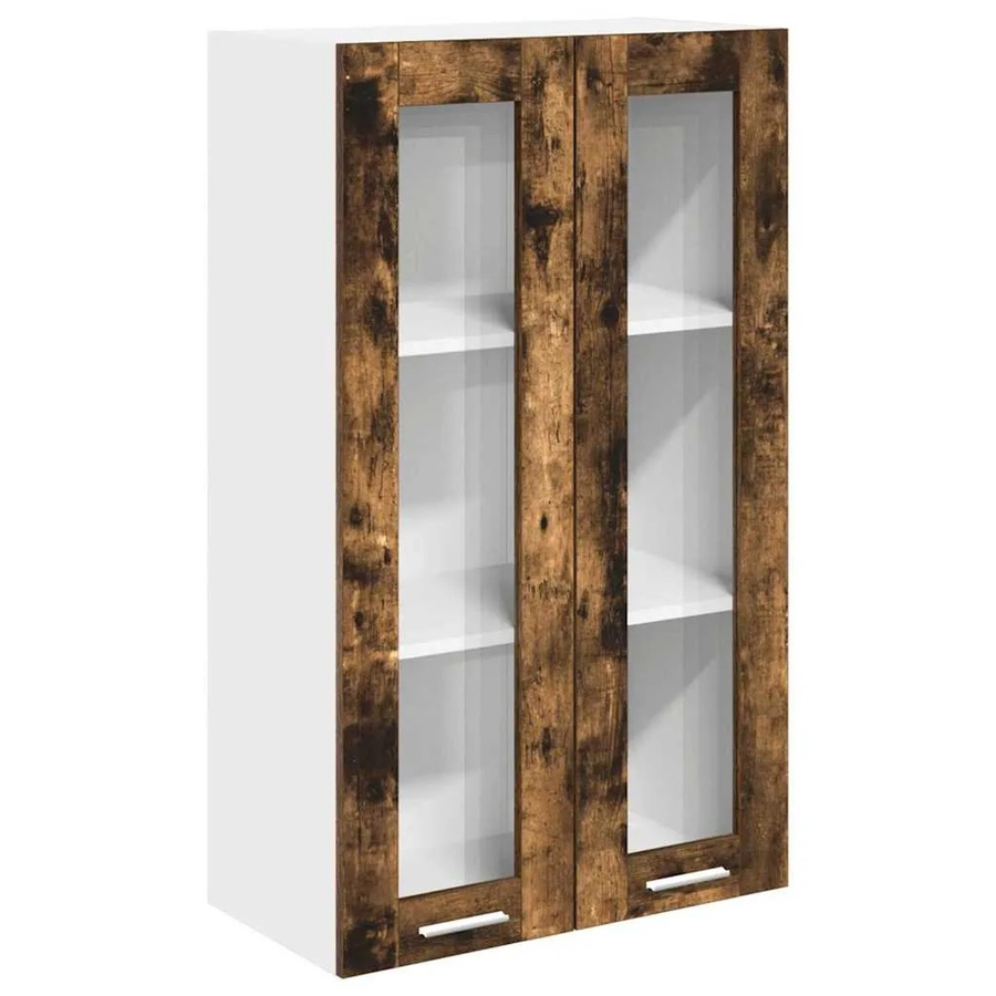 vidaXL Hängeschrank Riga mit Tür in Geräuchert Eiche, modern Wandunterschrank für die Küche, B/T/H: 60 x 31 x 100 cm - Bild 2
