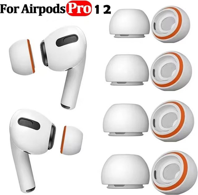 Apple Memory-Schaum-Ohrstöpsel in Weiß als Silikon-Ersatz für AirPods Pro 1 und 2, 1 Paar In-Ear Ohrpolster - Bild 1