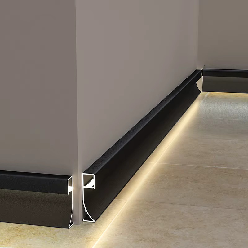 Khelse LED-Aluminiumprofil für die Einbau-Wandverkleidung als Sockellinie und Fußleiste in Weiß, H: 50 mm, B: 80 mm - Bild 2