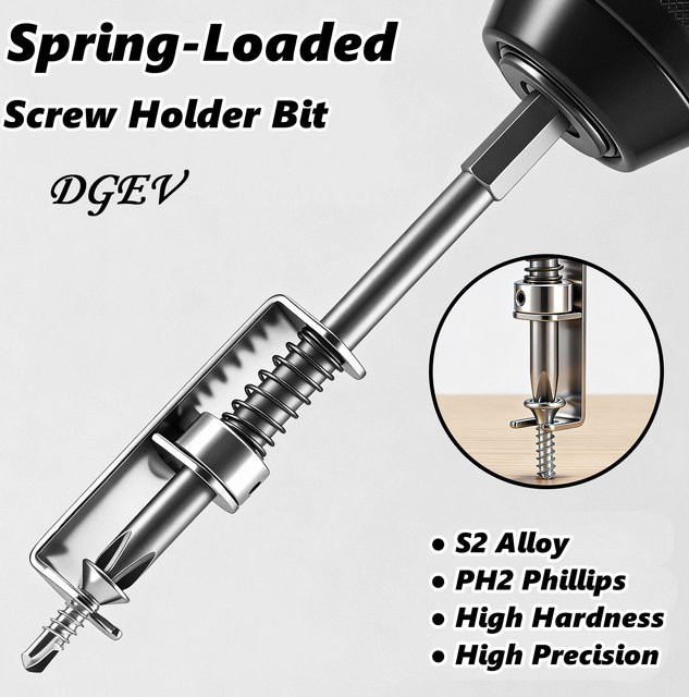 DGEV Phillips Schraubendreherbit Set in Silber mit Anti-Drop-Funktion und Befestigungsklemme - Bild 1