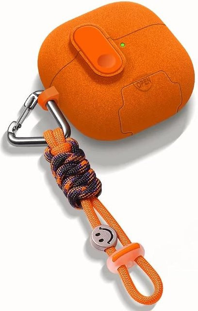 Magnetische Schutzhülle aus TPU für Huawei FreeBuds 7i 6i Pro 5 Pro 3 FreeClip 2 mit Haken in Orange - Bild 1
