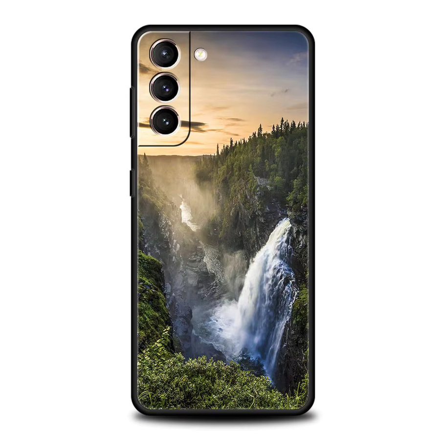 Handyhülle mit Wald, Strand und Sonnenaufgang Motiv für Samsung Galaxy S25 S24 S23 S22 S21 S20 Ultra und S10 Plus in Multicolor - Bild 2