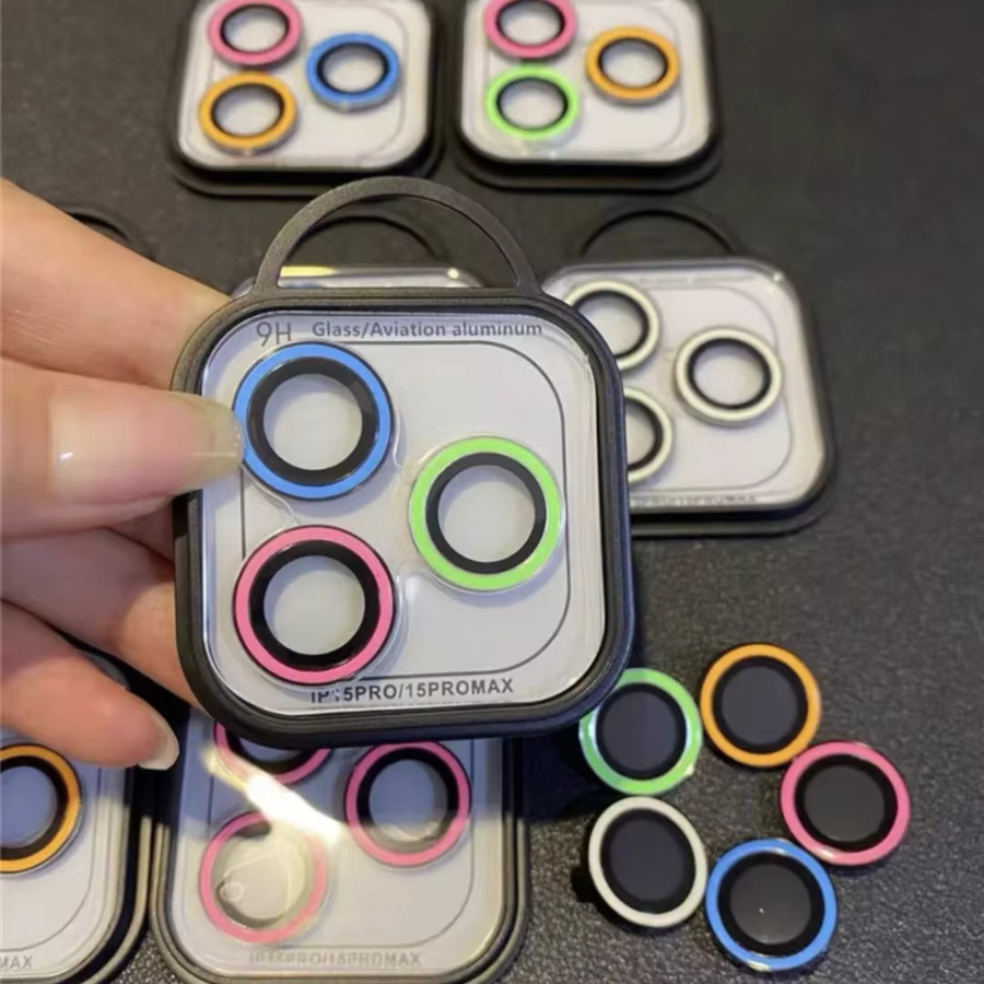 2-3 Stück Kamera Objektiv Schutz aus buntem gehärtetem Glas für iPhone 11 12 13 14 15 Pro Max und 14 15 Plus - Bild 1