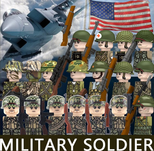 BRICKPANDA WW2 Militär US Cavaleiros Soldat Figuren, Bausteine, Zubehör - Bild 1