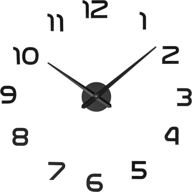 LIVARNO DIY-Wanduhr mit arabischen Ziffern, analoges Quartzwerk, schwarz, Metall, Durchmesser: 120 cm - Bild 1