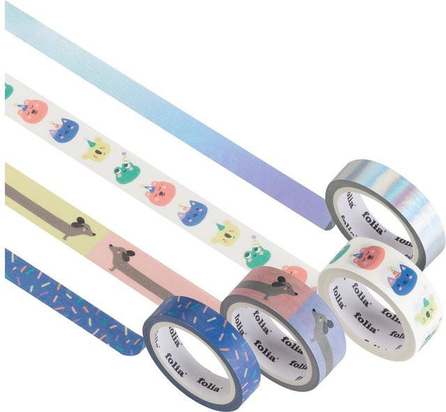 Washi Tape Set Party Animals Hotfoil Multicolor aus FSC-zertifiziertem Papier - Bild 1