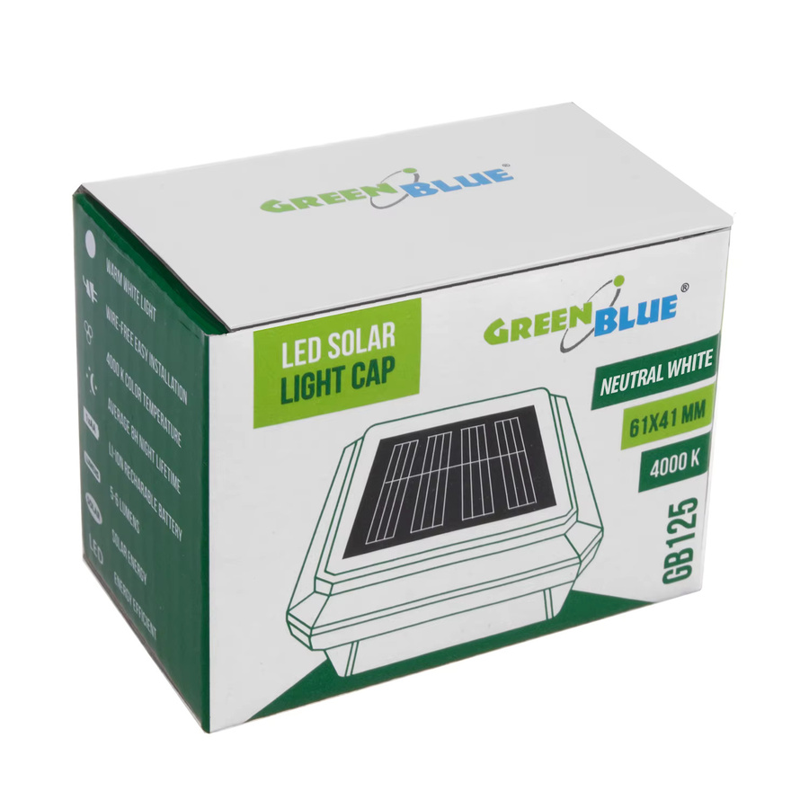 LED-Solarlampe für GreenBlue-Stab GB125 mit Umschlagvisier in Grün Blau und Schwarz - Bild 4
