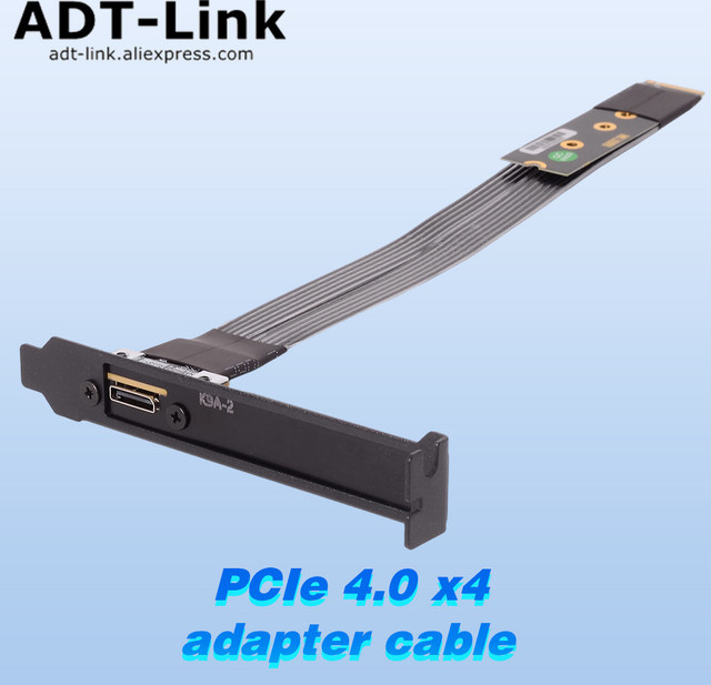 ADT-Link K49SA-BK eGPU OCuLink GPU Dock PCIe 4.0 5.0 x4 Gen 5/4 in Schwarz für PC und Notebook - Bild 1