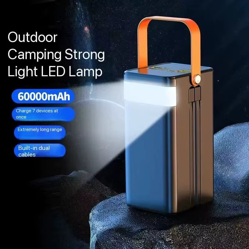 SCRCEO Tragbare Powerbank mit 30000mAh und 120W Schnellladefunktion, LED-Ladegerät in Weiß - Bild 1