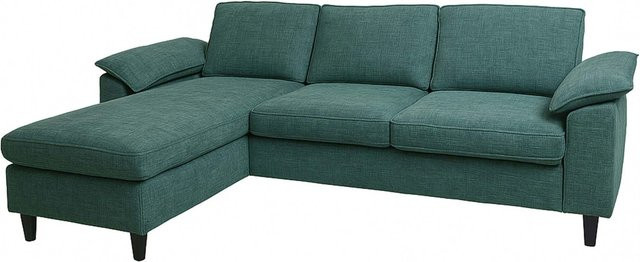 MCW Sofa-Garnitur O71 Ecksofa in L-Form mit Schlaffunktion, grau-grün, Stoff und Holzrahmen, B/T/H: 229 x 84 x 140 cm - Bild 2