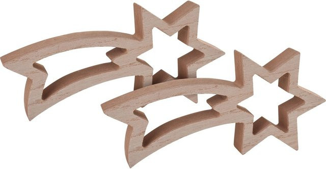 VBS Sternschnuppen Tischdeko aus MDF-Holz in Beige - Bild 1
