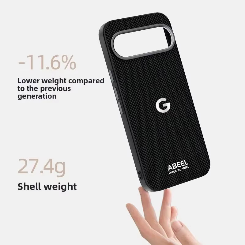Stoßfeste MagSafe Schutzhülle im Kevlar-Carbonfaser-Muster für Google Pixel 11, 10, 9 Pro XL und 9A Pro in Schwarz - Bild 3