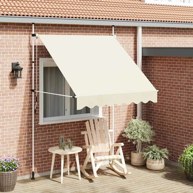 Furnicato Einziehbare Markise Handbetrieben Cremeweiß Breite: 200 cm - Bild 1