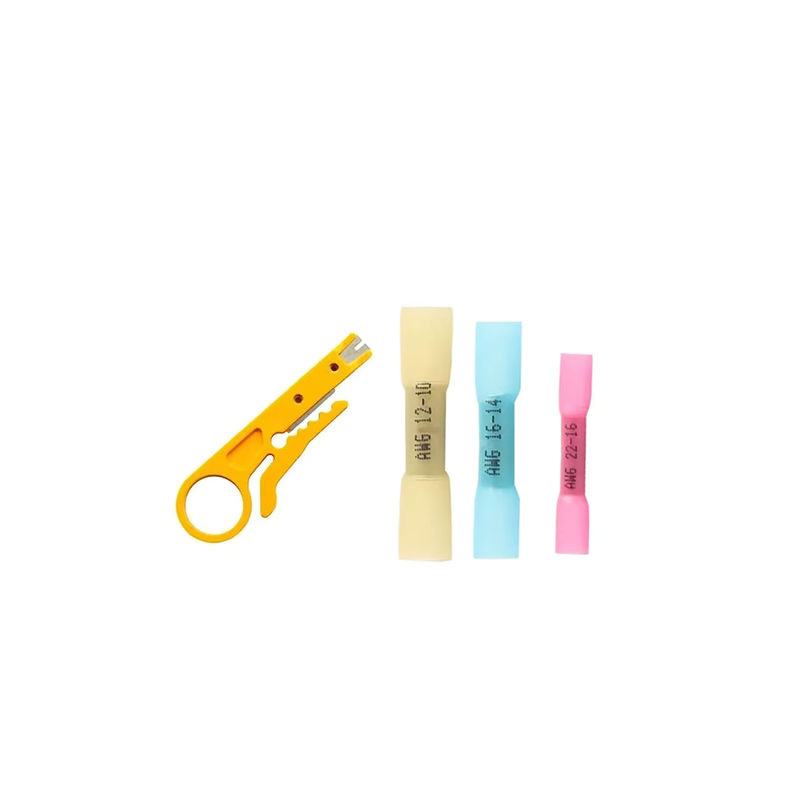 JORPETS Set mit 100 Schrumpfklemmenverbindern inklusive Schrumpfschläuchen und Abisoliermesser - Bild 2