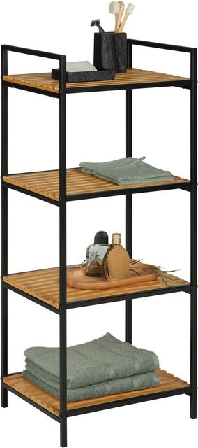 Mömax Regal Azra II in Naturfarben und Schwarz aus Bambus und Metall, B/T/H: 95,0 x 32,5 x 39,0 cm - Bild 1