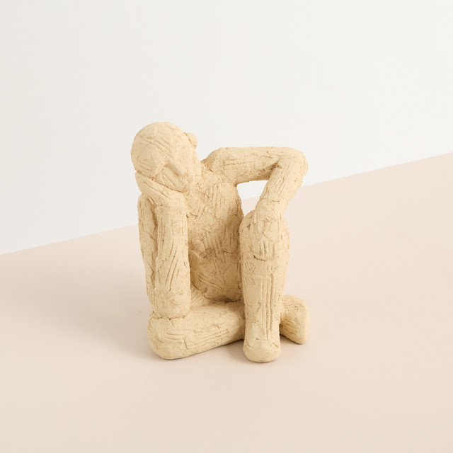 Beton Figur Kopf Links von BLUME2000 in Grau oder Beige für minimalistische und industrielle Einrichtungsstile - Bild 1