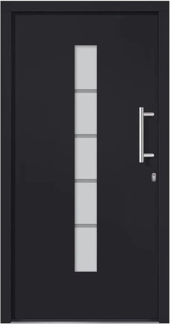 vidaXL Haustür aus Aluminium und PVC in Anthrazit, modern, B: 100 cm, H: 200 cm - Bild 1