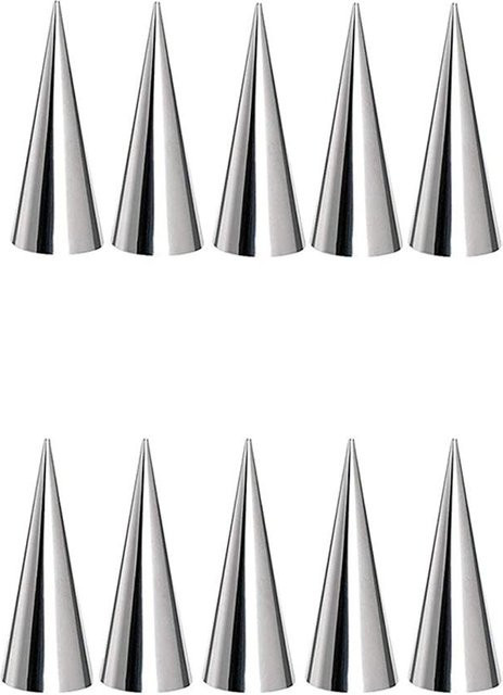TOMTOP JMS 10er Set Edelstahl Cremewaffelformen für Eishörnchen in Grau - Bild 1