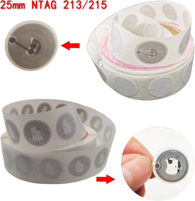 NTAG215 NFC Tags RFID Aufkleber 13,56 MHz ISO14443A Klebe-Etiketten für dein Smartphone von SZGHR - Bild 1