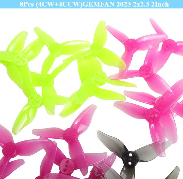 GEMFAN 2023 2x2,3 2-Zoll 3-Paddel PC-Propeller, 8-teiliges Set - Bild 1