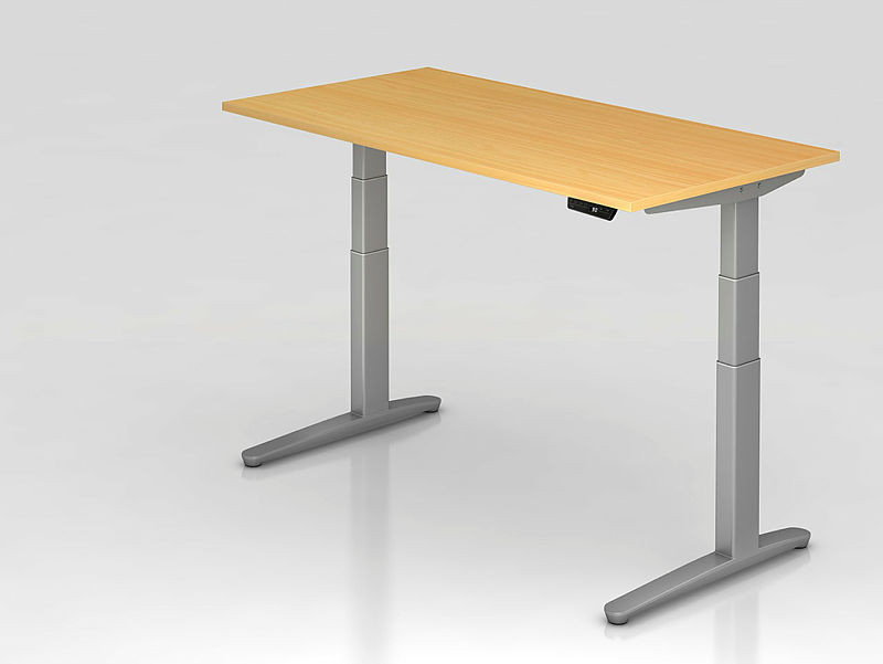 Hammerbacher Büro Schreibtisch höhenverstellbar Modell XBHM19 braun B/T: 180 x 80 cm - Bild 1