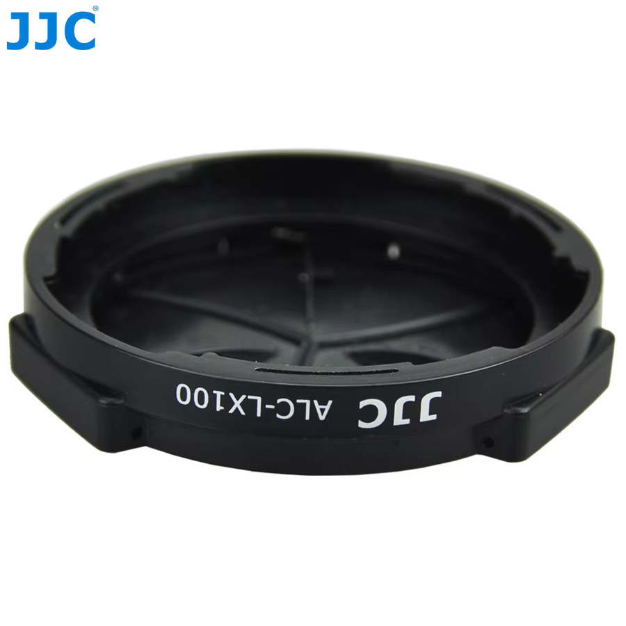 JJC Auto-Objektivdeckel Ersatz für Leica D-LUX 8, D-LUX 7, D-LUX (Typ 109) und Panasonic Lumix DMC-LX100II, LX100, ersetzt DMW-LFAC1, Schwarz/Silber - Bild 2