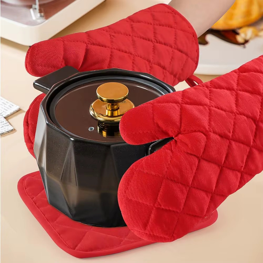 FEB.WIND Hitzebeständige Ofenhandschuhe aus Baumwolle, mehrfarbig, ideal zum Kochen und Backen - Bild 3