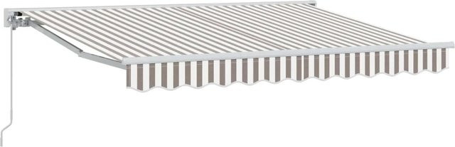 vidaXL Manuell Einziehbare Markise mit Kurbel, Farbe: Weiß-hellgrau, B: 450 cm, T: 350 cm, H: 230 cm - Bild 1