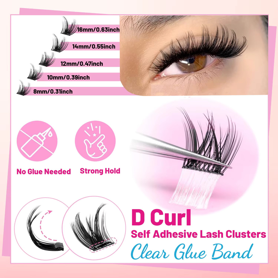 Marks Future Selbstklebende falsche Wimpern, 120 Stück, Black, Natürlich - Bild 4