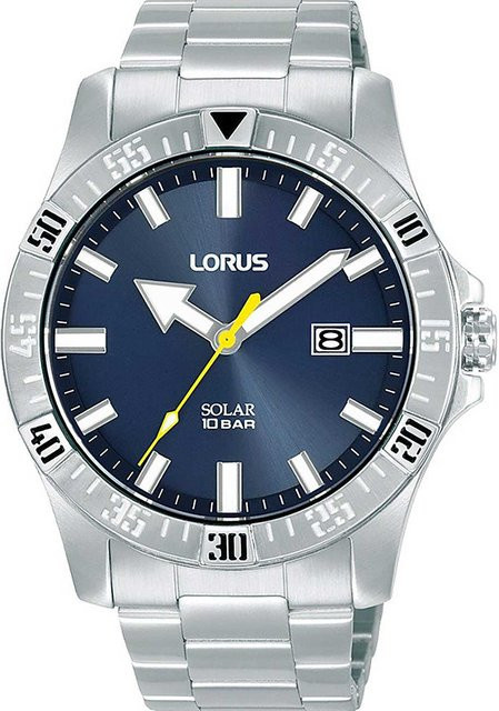 Lorus Armbanduhr Solar, Edelstahl, Blau, 42 mm, Herren - Bild 1