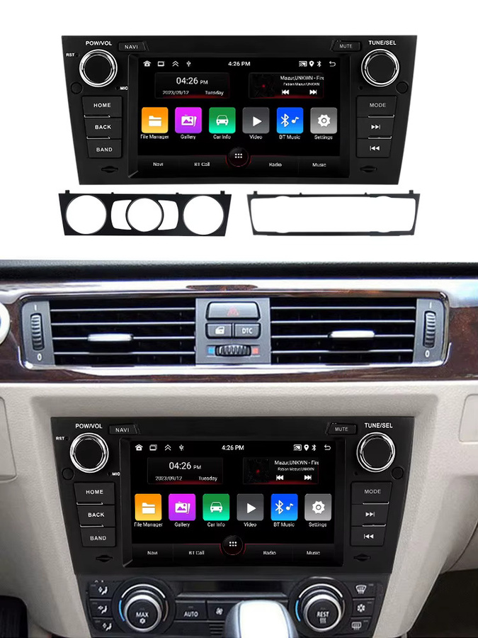 NAVIFANS Kabelloses CarPlay und Android Auto Autoradio für BMW 3er-Reihe E90 E91 E92 E93 (2005-2013) mit GPS und FM-Radio in Schwarz - Bild 5