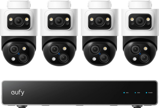 eufy PoE Sicherheitssystem S4 Max mit NVR und 4 Kameras, kabelgebundenes LAN IP-Netzwerk-Set, Weiß - Bild 1
